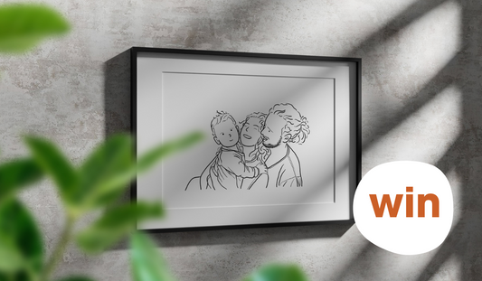 Win a hand-drawn portrait print from Goose & Pebble!